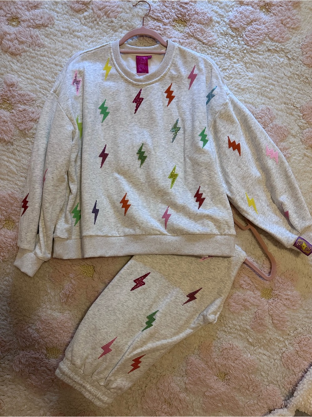 Queen of sparkles Lightning Bolt Sweat Pants and Sweatshirt PRICE FOR BOTH ITEMS